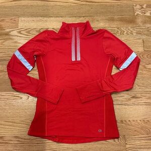 GAP womens red 1/4 Zip with White relective Accents